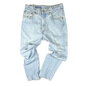 Vintage Levi's 505 Made in USA Straight Leg Light Blue Distressed Size 34-30